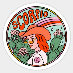 Scorpio Cowgirl Sticker